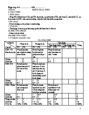 Đề kiểm tra một tiết Sinh học 6 (Kèm đáp án)